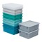 Letter Size Plastic Tray Organizer with Lids, Large, 10-Piece